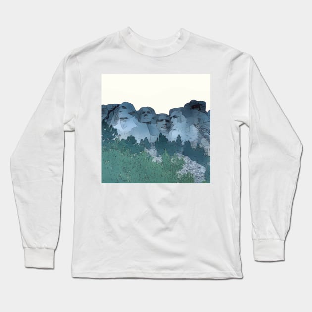 Mount Rushmore in Wyoming Long Sleeve T-Shirt by WelshDesigns